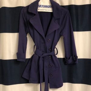 Purple quarter sleeve coat